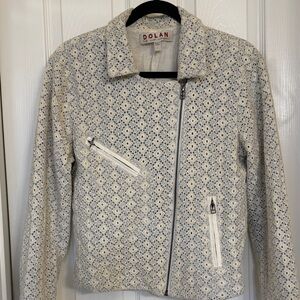 Dolan Cream and Blue eyelet Women's Jacket